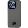 DKNY PU Leather Stack Logo Magsafe dėklas telefonui Apple iPhone 15 Pro Max pilkos spalvos
