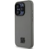 DKNY PU Leather Stack Logo Magsafe dėklas telefonui Apple iPhone 15 Pro Max pilkos spalvos