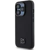 DKNY PU Leather Stack Logo Magsafe dėklas telefonui Apple iPhone 15 Pro Max juodos spalvos