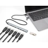 DLC DeLOCK 64273 sąsajos šakotuvas USB 3.2 Gen 1 (3.1 Gen 1) Type-C 5000 Mbit/ai Pilka