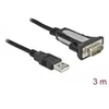 DLC DeLOCK 65962 serijinis kabelis Juoda 3 m USB A tipo DB-9
