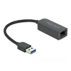 DLC DeLOCK 66646 kabelių lizdinio / kištukinio jungčių tipo keitiklis USB 3.2 Gen 1 RJ45 Juoda