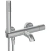 Vonios maišytuvas su dušo komplektu Deante Silia Hexa BHS_F11M, Brushed steel
