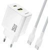 Dudao A27 MaxC 35W laidinis įkroviklis + USB-C kabelis – baltos spalvos