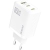 Dudao A29 65W GaN laidinis įkroviklis 2 x USB-C + 1 x USB-A – baltos spalvos