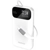 Dudao K31 10000 mAh 22.5W PD Powerbank su integruotu kabeliu – baltos spalvos