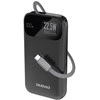 Dudao K31 10000 mAh 22.5W PD Powerbank su integruotu kabeliu – juodos spalvos