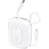 Dudao K32 22,5 W 10000 mAh išorinė baterija su integruotu USB-C / „Lightning“ laidu – baltos spalvos