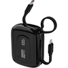 Dudao K32 išorinė baterija 22,5 W 10000 mAh su integruotu USB-C / „Lightning“ laidu - juodos spalvos