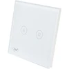 Dvigubas jungiklis su lietimui jautriu valdymu ir šviesos reguliatoriumi PNI SafeHome DIM202, 2X700W, su fazės laidu, be nulio, stiklinis