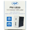 Dvigubas USB lizdas PNI UB30, 5V, 2.4A, modulinis, įmontuojamas