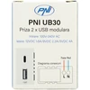 Dvigubas USB lizdas PNI UB30, 5V, 2.4A, modulinis, įmontuojamas