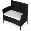 Dvivietė sodo sofa su pagalvėle, suolas balkonui, terasai, sodui, juodas, „MultiGarden“