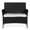 Dvivietė sodo sofa su pagalvėle, suolas balkonui, terasai, sodui, juodas, „MultiGarden“