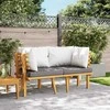 Dvivietė sodo sofa su pagalvėlėmis, akacijos medienos masyvas