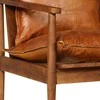 Dvivietė sofa, tikra oda ir akacijos mediena, ruda