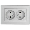 Kištukinis lizdas 2 vietų be įžeminimo RP16-020 XP500 metallic Vilma