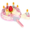 Ecotoys Medinio Velcro torto rinkinys, vaisinės žvakės vaikams, 16 elementų