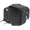 ENERGEA laidinis įkroviklis 1xUSB+3xUSB-CPD-PPS-QC 3.0 100W 3C1A juodos spalvos US+EU Travelite GAN100