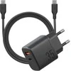 Energea Laidinis įkroviklis Bazic Goport Velox Kit 1xUSB-C 1xUSB-A GaN 35W with cable juodos spalvos