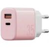 Energea Laidinis įkroviklis Bazic GoPort Velox Kit USB-C/USB-A GaN 35W su kabeliu, rožinis