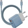 Energea Laidinis įkroviklis Bazic GoPort Velox Kit USB-C/USB-A GaN 35W with cable mėlynas