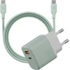 Energea Laidinis įkroviklis Bazic GoPort Velox Kit USB-C/USB-A GaN 35W with cable žalias