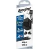 Energizer Ultimate - Įkroviklis jungiama į tinklą podróżna Multiplug EU / UK / US GaN USB-C 20W PD + kabelis USB-C (Juodas)