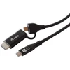 Equip 128437 vaizdo kabelio adapteris 3 m C tipo USB HDMI + USB Type-C Juoda