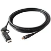 Equip 128437 vaizdo kabelio adapteris 3 m C tipo USB HDMI + USB Type-C Juoda
