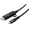 Equip 128437 vaizdo kabelio adapteris 3 m C tipo USB HDMI + USB Type-C Juoda