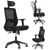 Ergonomiškas pasukamas biuro kėdė, reguliuojamo aukščio, juoda, ModernHome