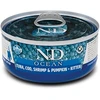 Kačių Maistas - FARMINA N&amp;D Ocean Kačiukams Tunų, Menkių, Krevečių ir Moliūgų 70g