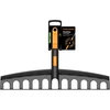 FISKARS UNIVERSALUS SODO GRĖBLYS LAPAMS IR DIRVOS LYGINIMUI, PLASTIKINĖ GALVUTĖ ONECLICK SISTEMAI