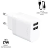 Fixed Fiksuotas USB 17W + kabelis USB/Lightning, baltas