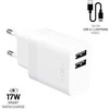 Fixed Fiksuotas USB 17W + kabelis USB/Lightning, baltas