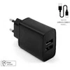 Fixed Pataisytas dvigubas USB kelioninio įkroviklio USB/USB-C laidas