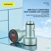 Foneng automobilinis įkroviklis C18 - USB + Type C - PD 48W 3A pilkos spalvos