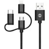 Forever 3in1 kabelis USB - Lightning + USB-C + microUSB 1,0 m 1,5A juodos spalvos