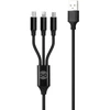 Forever 3in1 laidas USB – Lightning + USB-C + microUSB 1,2 m 2A juodas