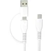 Forever Recycling „Forever“ perdirbamo plastiko laidas 2in1 1,5m 3A USB-C – USB-C + USB-A KR2W1-00 baltas