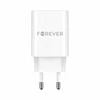 Forever TC-07-30AC PD QC įkroviklis 1x USB-C 1x USB 30W baltos spalvos + USB-C - USB-C kabelis 60W