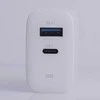 Forever TC-07-30AC PD QC įkroviklis 1x USB-C 1x USB 30W baltos spalvos + USB-C - USB-C kabelis 60W