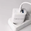 Forever TC-07-30AC PD QC įkroviklis 1x USB-C 1x USB 30W baltos spalvos + USB-C - USB-C kabelis 60W