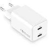 Forever TC-08-45CC GaN PD įkroviklis 2x USB-C 45W baltas