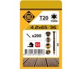 Grąžtas Forte Tools Forte_Tools Terasų medsraigčiai 4,2 x 65 mm, ruspert, rudi, 200 vnt.