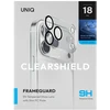 Fotoaparato objektyvo apsauga UNIQ Optix Clearshield Frameguard, skirta iPhone 18 Pro, visiškai skaidri, su aplikatoriumi