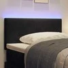 LED galvūgalis su LED juostelėmis Juodas 90 cm Aksomas