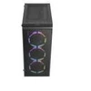 GAMING kompiuterio korpusas AZZA Prime 360, su 3xARGB Fan, ATX, Micro ATX, ITX, side window made of tempered glass, Without PSU (bottom), CSAZ-360