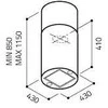 Gartraukis Elica TUBE PRO ISLAND WH MAT/A/43